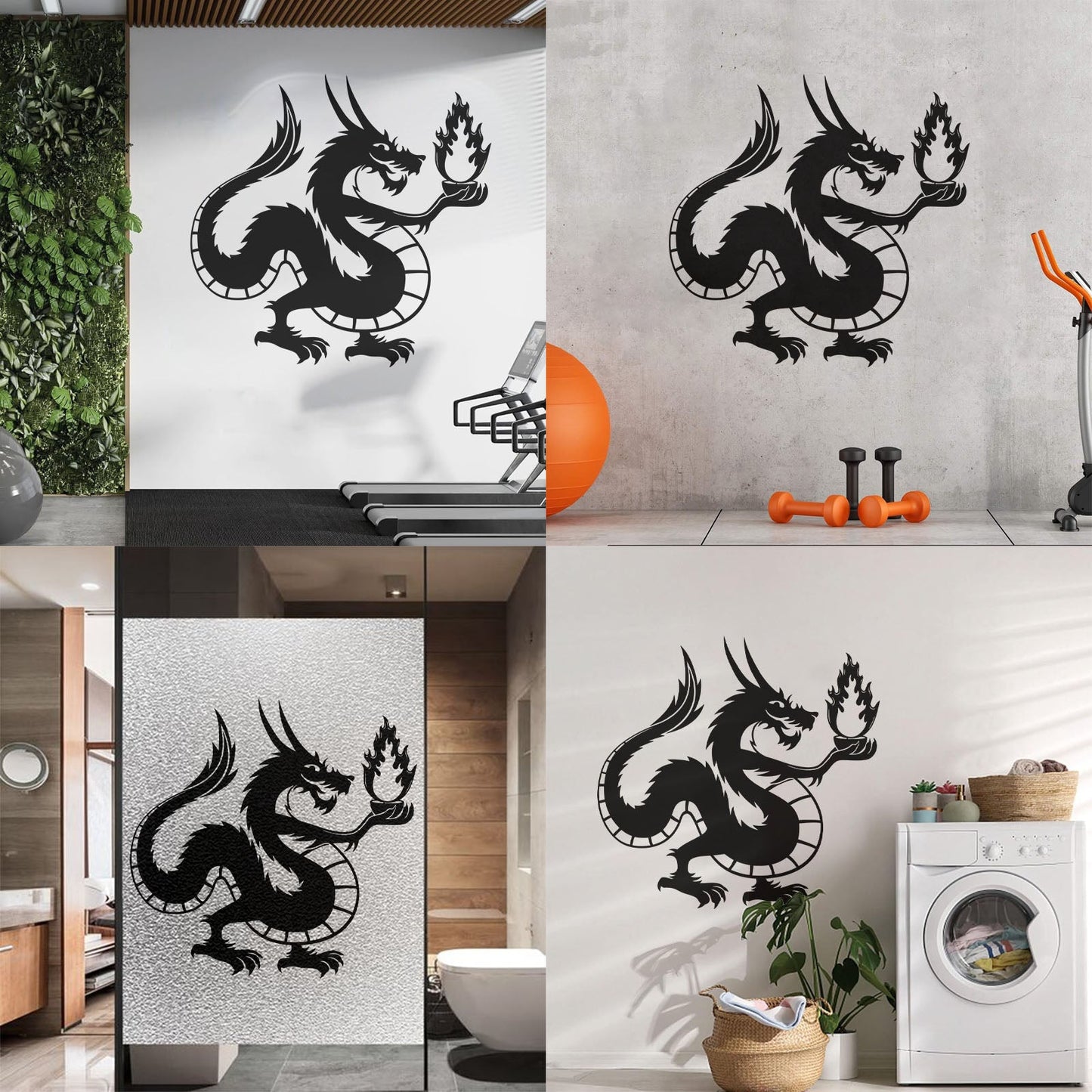 Chinese Dragon Fire Fantasy Myth Kids Wall Vinyl Sticker Decor Tattoo Culture
