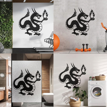 Chinese Dragon Fire Fantasy Myth Kids Wall Vinyl Sticker Decor Tattoo Culture