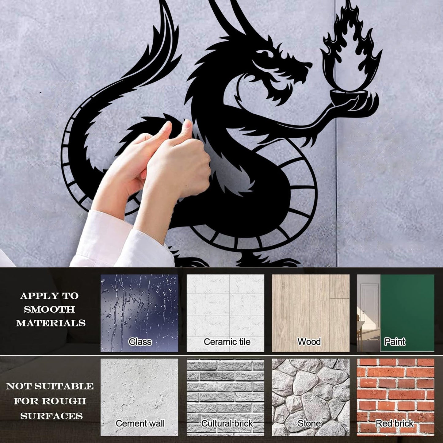 Chinese Dragon Fire Fantasy Myth Kids Wall Vinyl Sticker Decor Tattoo Culture