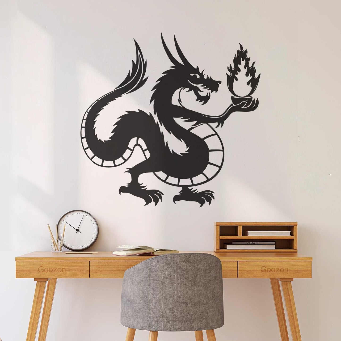 Chinese Dragon Fire Fantasy Myth Kids Wall Vinyl Sticker Decor Tattoo Culture