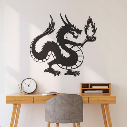 Chinese Dragon Fire Fantasy Myth Kids Wall Vinyl Sticker Decor Tattoo Culture