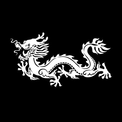 Fine Carving Stickers Chinese Dragon Fire Ornament Fairytale Fantasy Removable Without Leaving Glue