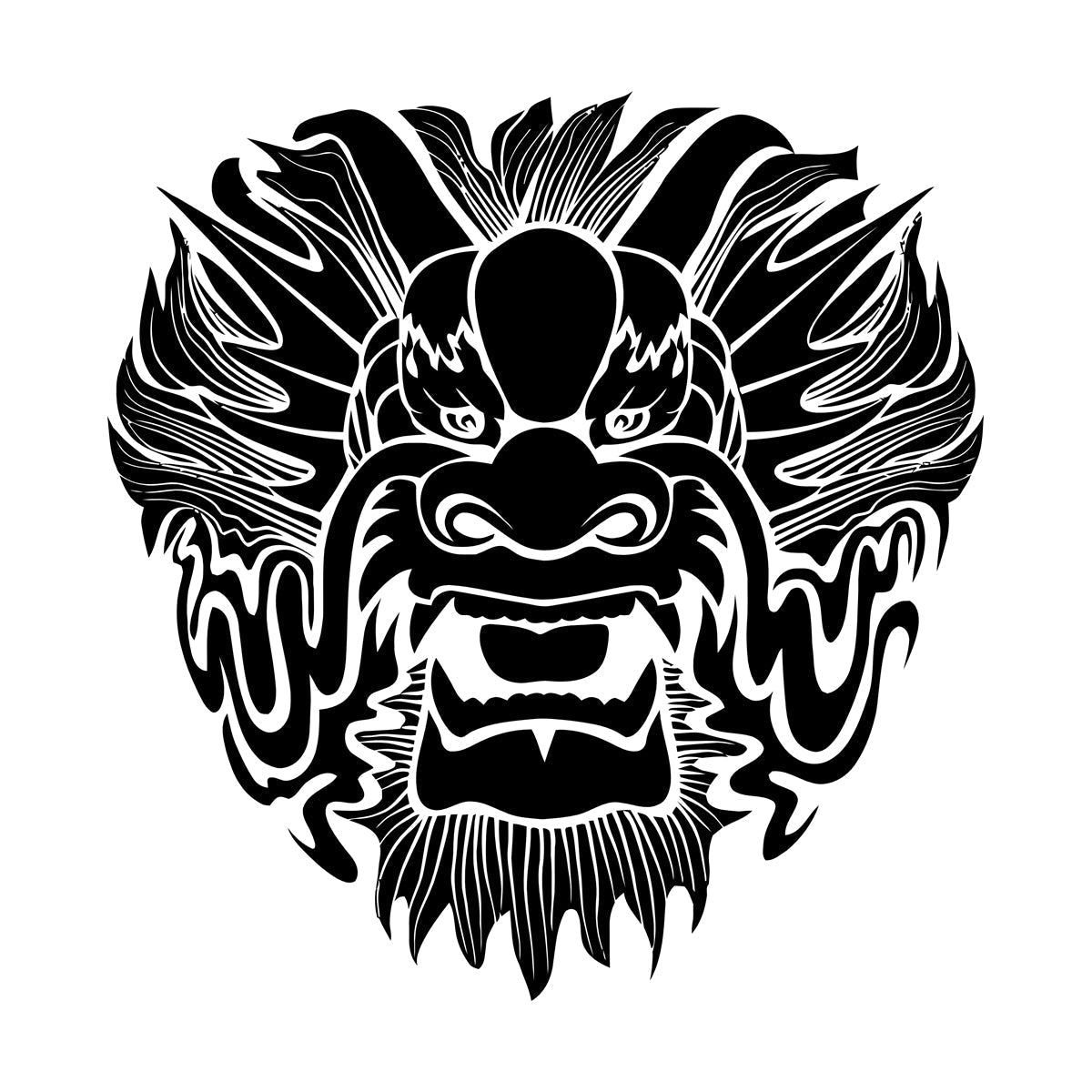 Wall Stickers Dragon Mask Myth Kids Asian Fantasy Self Adhesive