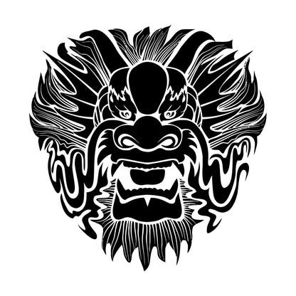 Wall Stickers Dragon Mask Myth Kids Asian Fantasy Self Adhesive