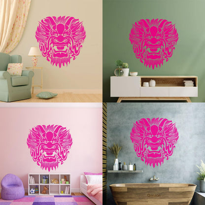 Wall Stickers Dragon Mask Myth Kids Asian Fantasy Self Adhesive