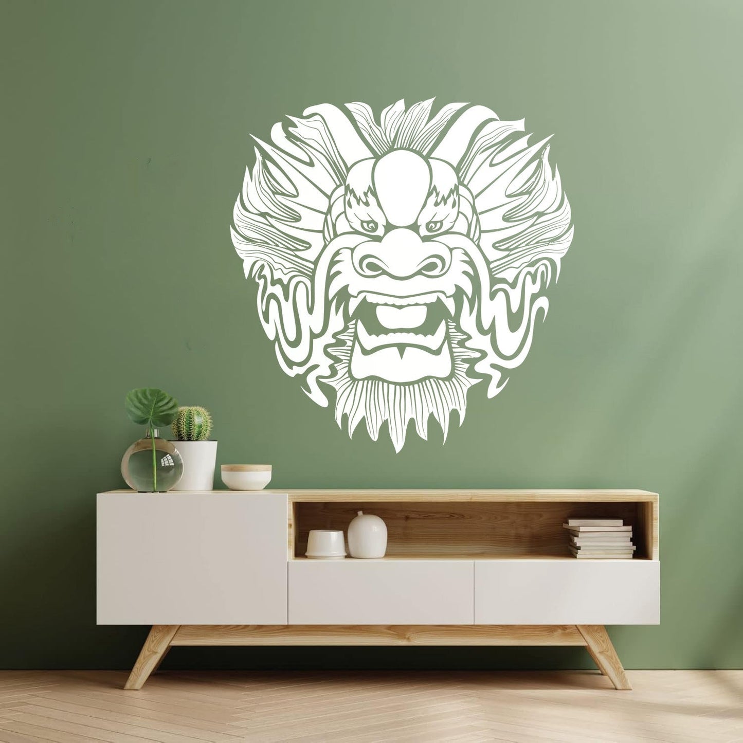 Wall Stickers Dragon Mask Myth Kids Asian Fantasy Self Adhesive