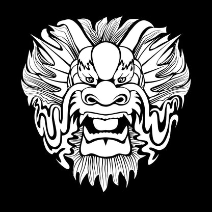 Wall Stickers Dragon Mask Myth Kids Asian Fantasy Self Adhesive