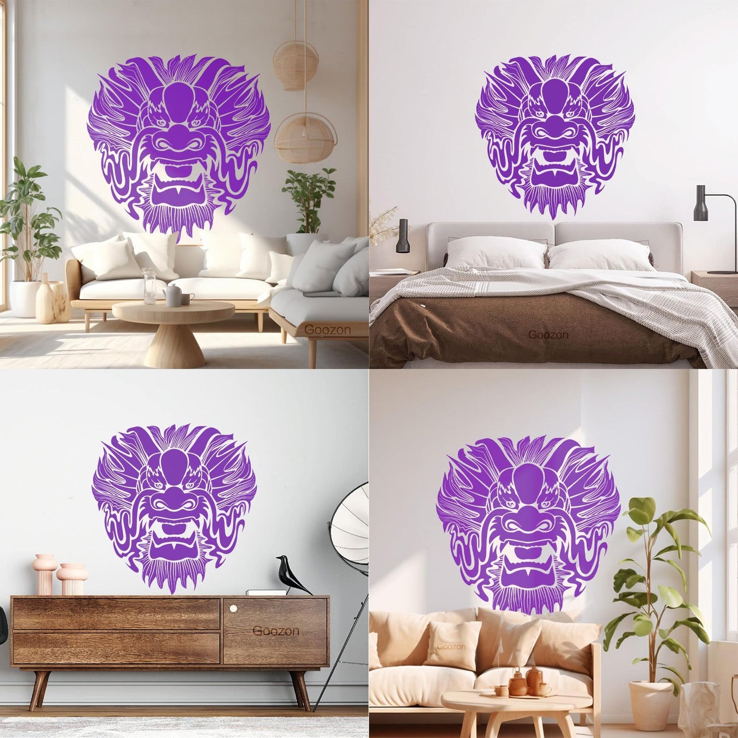 Wall Stickers Dragon Mask Myth Kids Asian Fantasy Self Adhesive