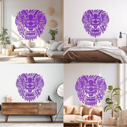 Wall Stickers Dragon Mask Myth Kids Asian Fantasy Self Adhesive