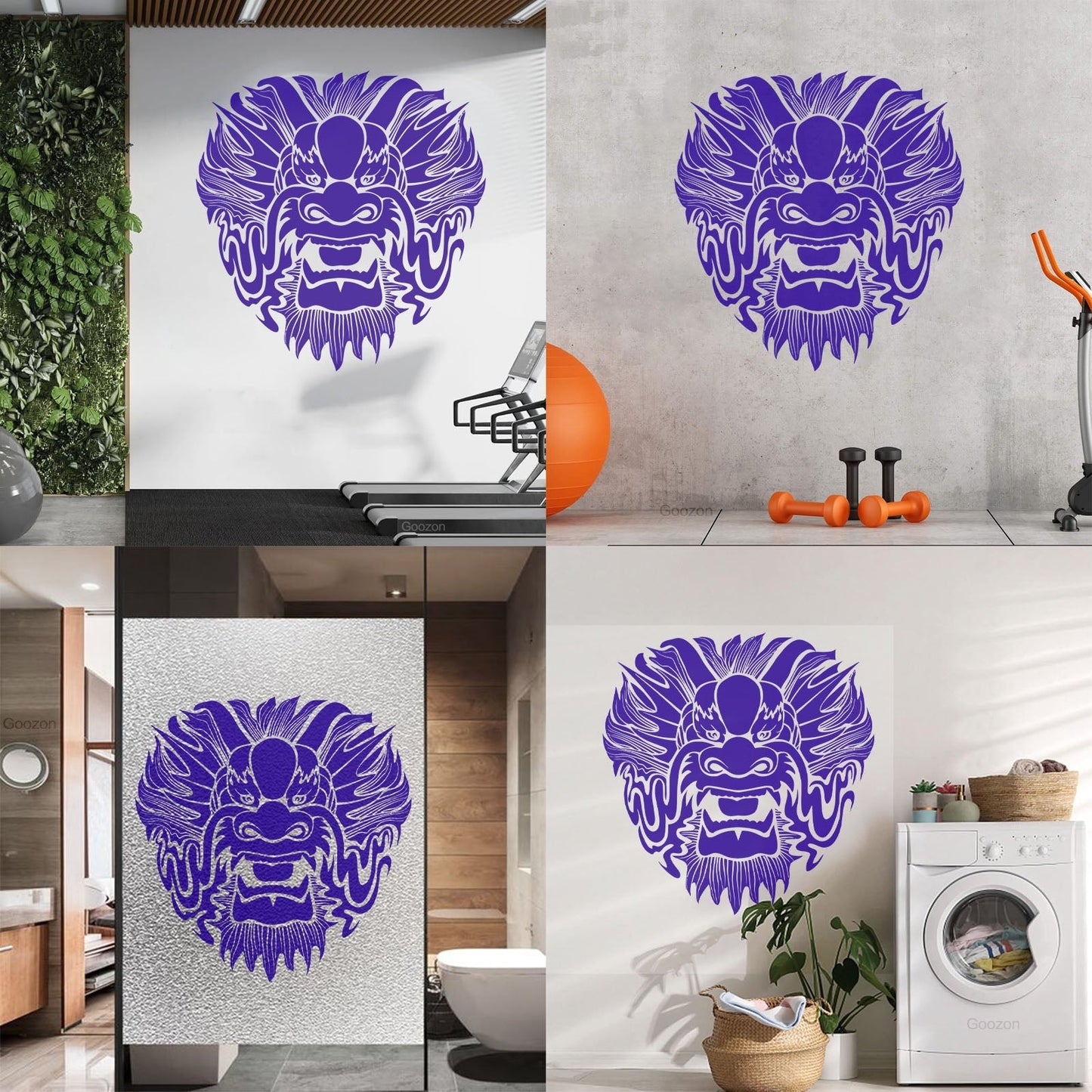 Wall Stickers Dragon Mask Myth Kids Asian Fantasy Self Adhesive