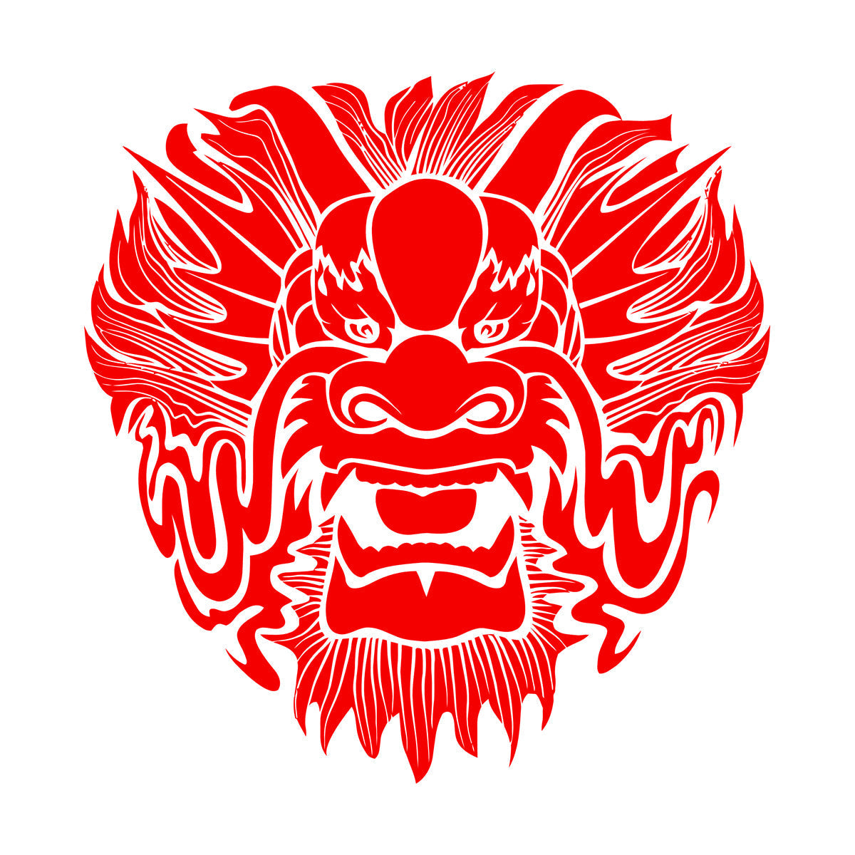 Wall Stickers Dragon Mask Myth Kids Asian Fantasy Self Adhesive