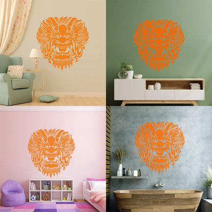 Wall Stickers Dragon Mask Myth Kids Asian Fantasy Self Adhesive