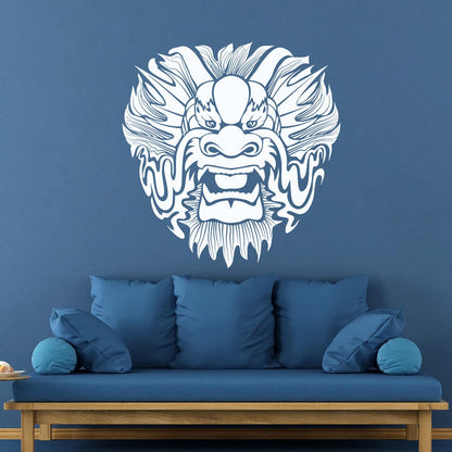Wall Stickers Dragon Mask Myth Kids Asian Fantasy Self Adhesive