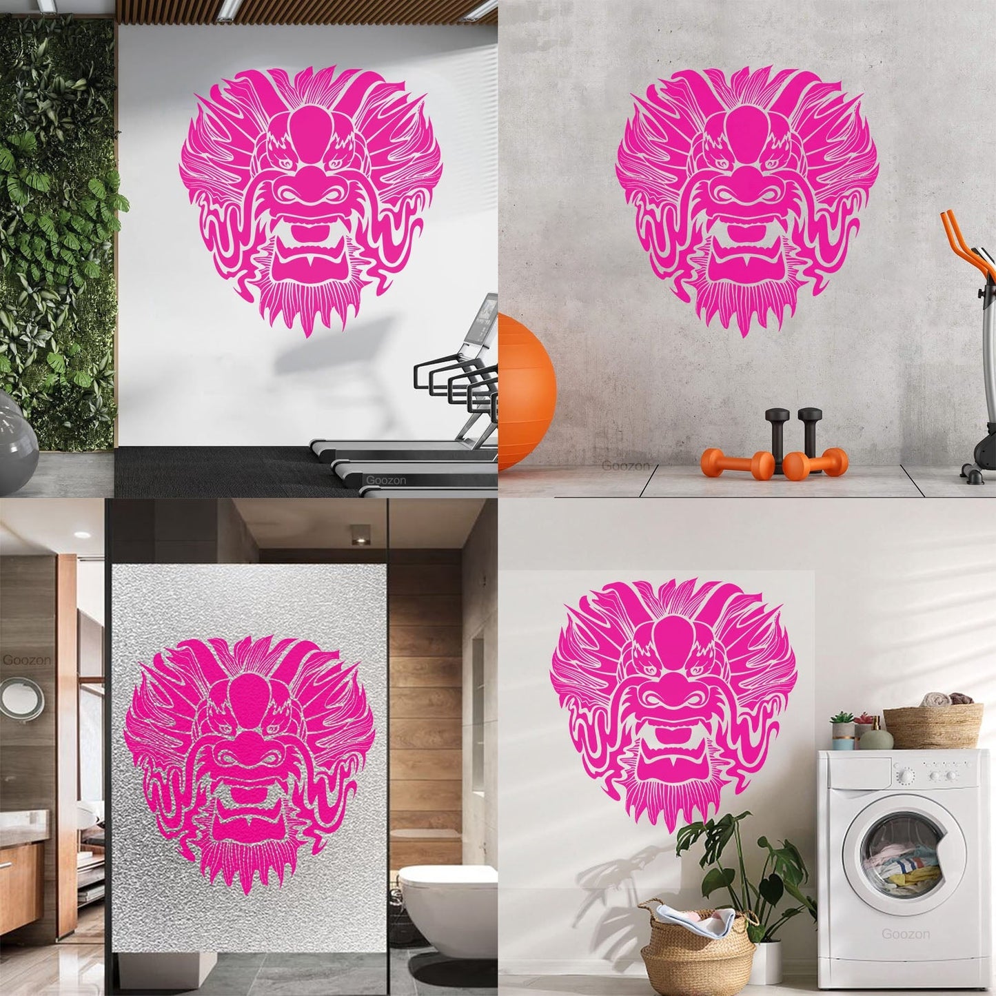 Wall Stickers Dragon Mask Myth Kids Asian Fantasy Self Adhesive