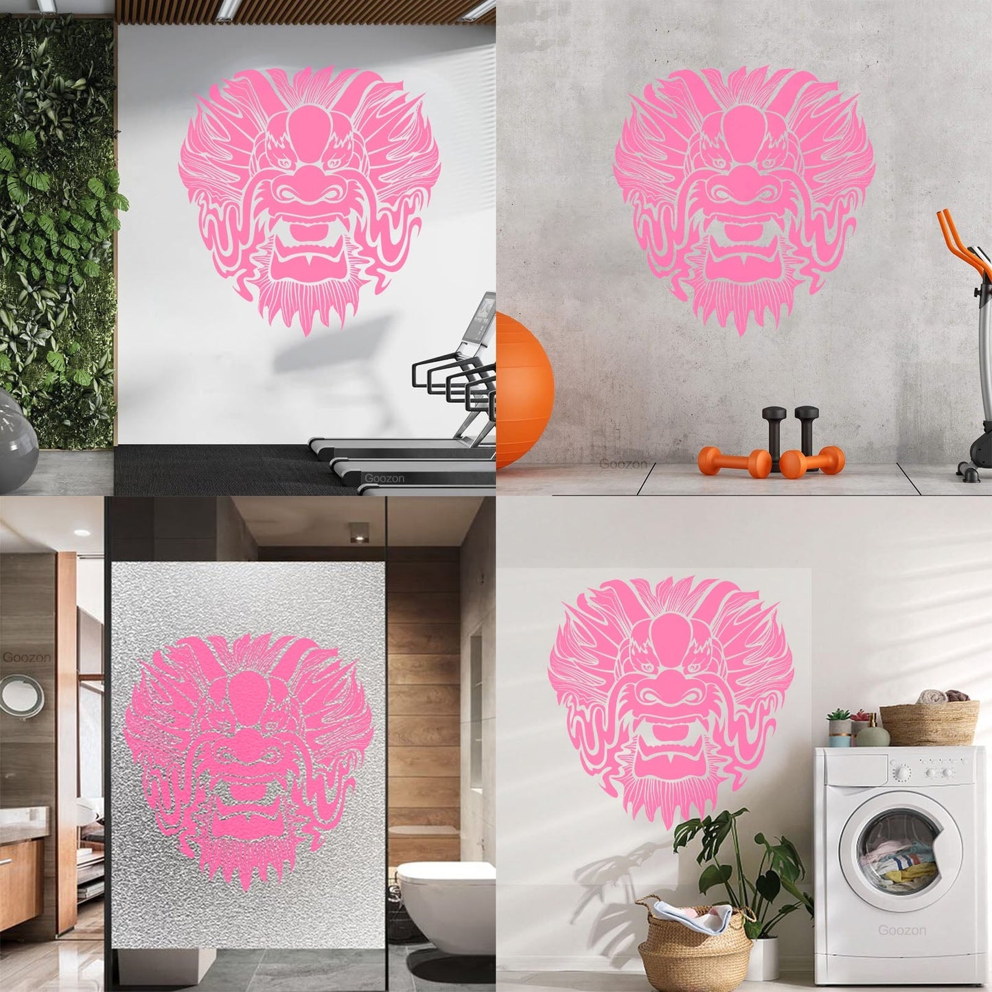 Wall Stickers Dragon Mask Myth Kids Asian Fantasy Self Adhesive