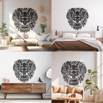 Wall Stickers Dragon Mask Myth Kids Asian Fantasy Self Adhesive