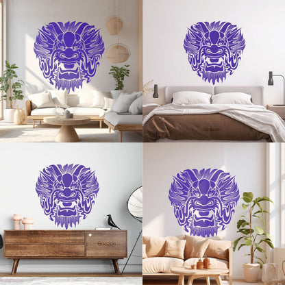 Wall Stickers Dragon Mask Myth Kids Asian Fantasy Self Adhesive