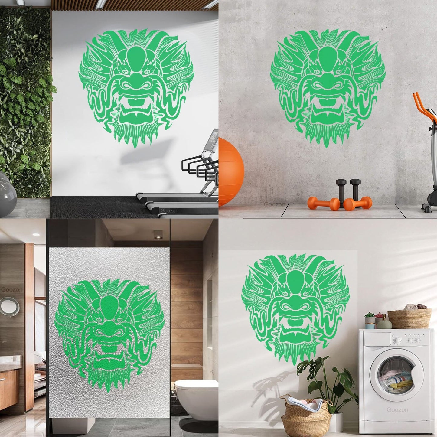 Wall Stickers Dragon Mask Myth Kids Asian Fantasy Self Adhesive