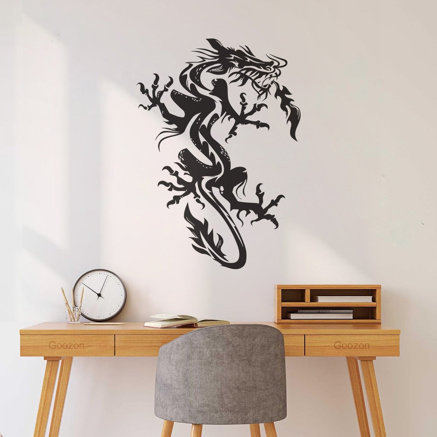 Fine Carving Decals Chinese Dragon Myth Fantasy Kids Do Not Damage The Wall Surface