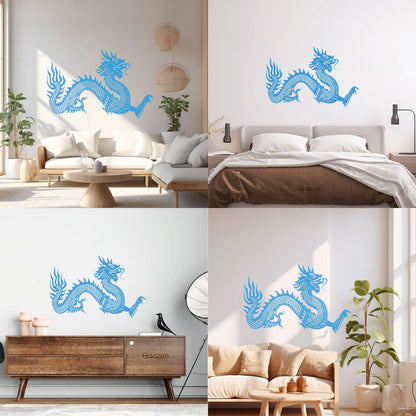 Vinyl Art Sticker Chinese Dragon Symbol Asian Style Fantasy Legend Multi Color Selection