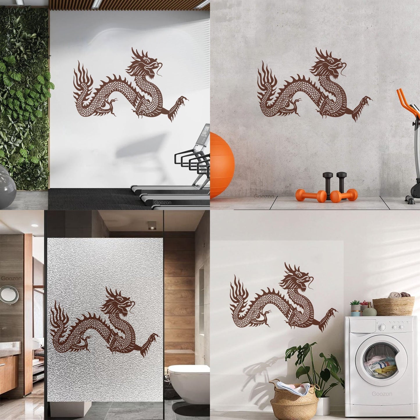 Vinyl Art Sticker Chinese Dragon Symbol Asian Style Fantasy Legend Multi Color Selection