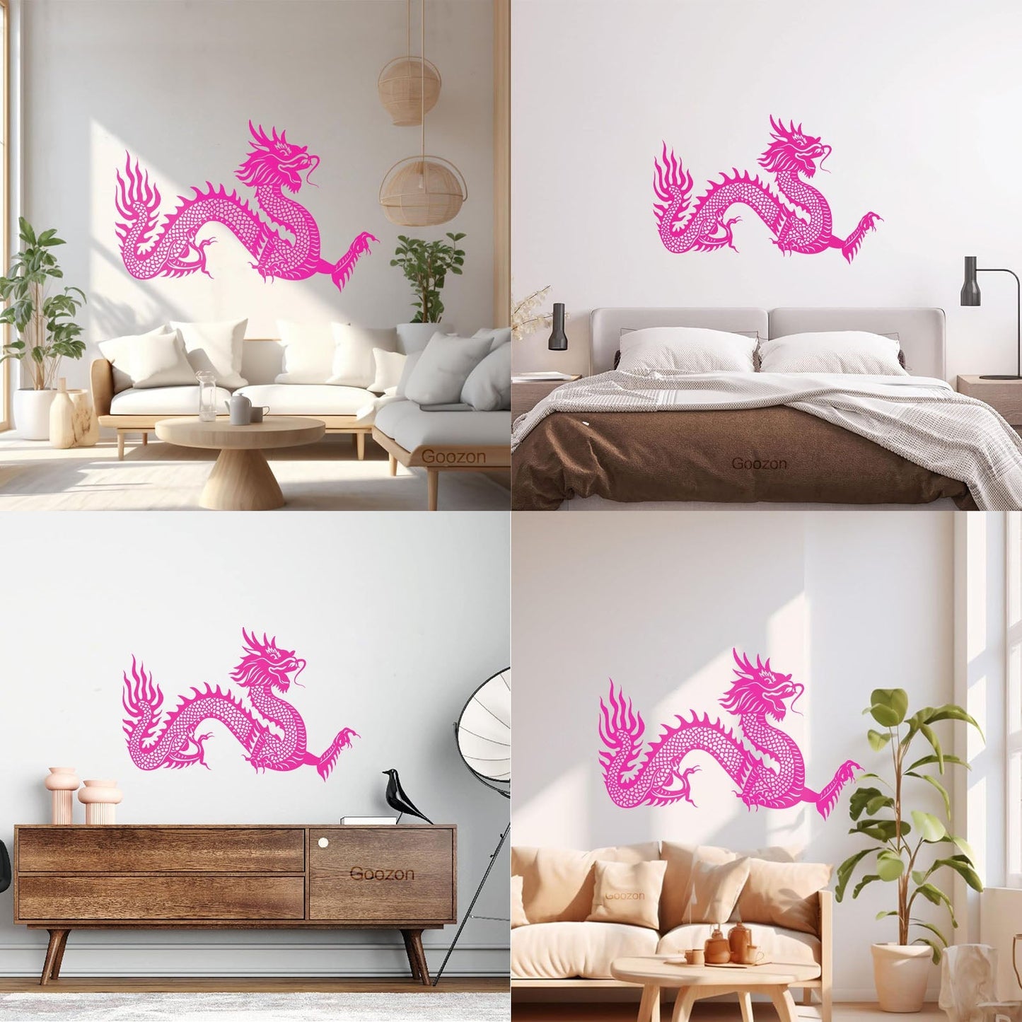 Vinyl Art Sticker Chinese Dragon Symbol Asian Style Fantasy Legend Multi Color Selection