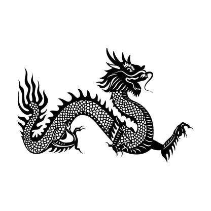 Vinyl Art Sticker Chinese Dragon Symbol Asian Style Fantasy Legend Multi Color Selection
