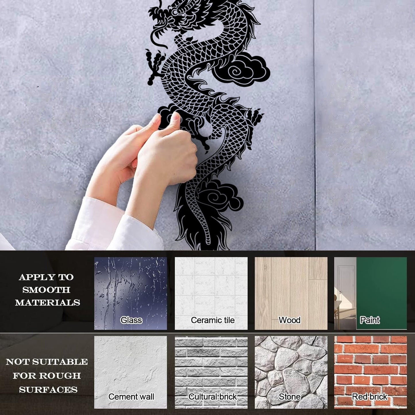 Engraving Stickers Chinese Flying Dragon Fantasy Asian Style Equipped With Transfer Film Kit