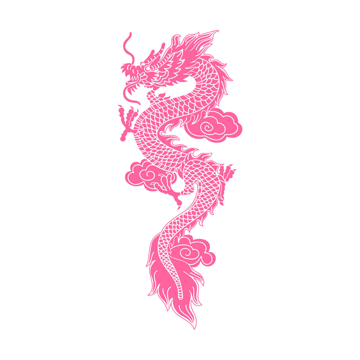 Engraving Stickers Chinese Flying Dragon Fantasy Asian Style Equipped With Transfer Film Kit