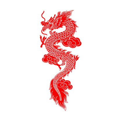 Engraving Stickers Chinese Flying Dragon Fantasy Asian Style Equipped With Transfer Film Kit