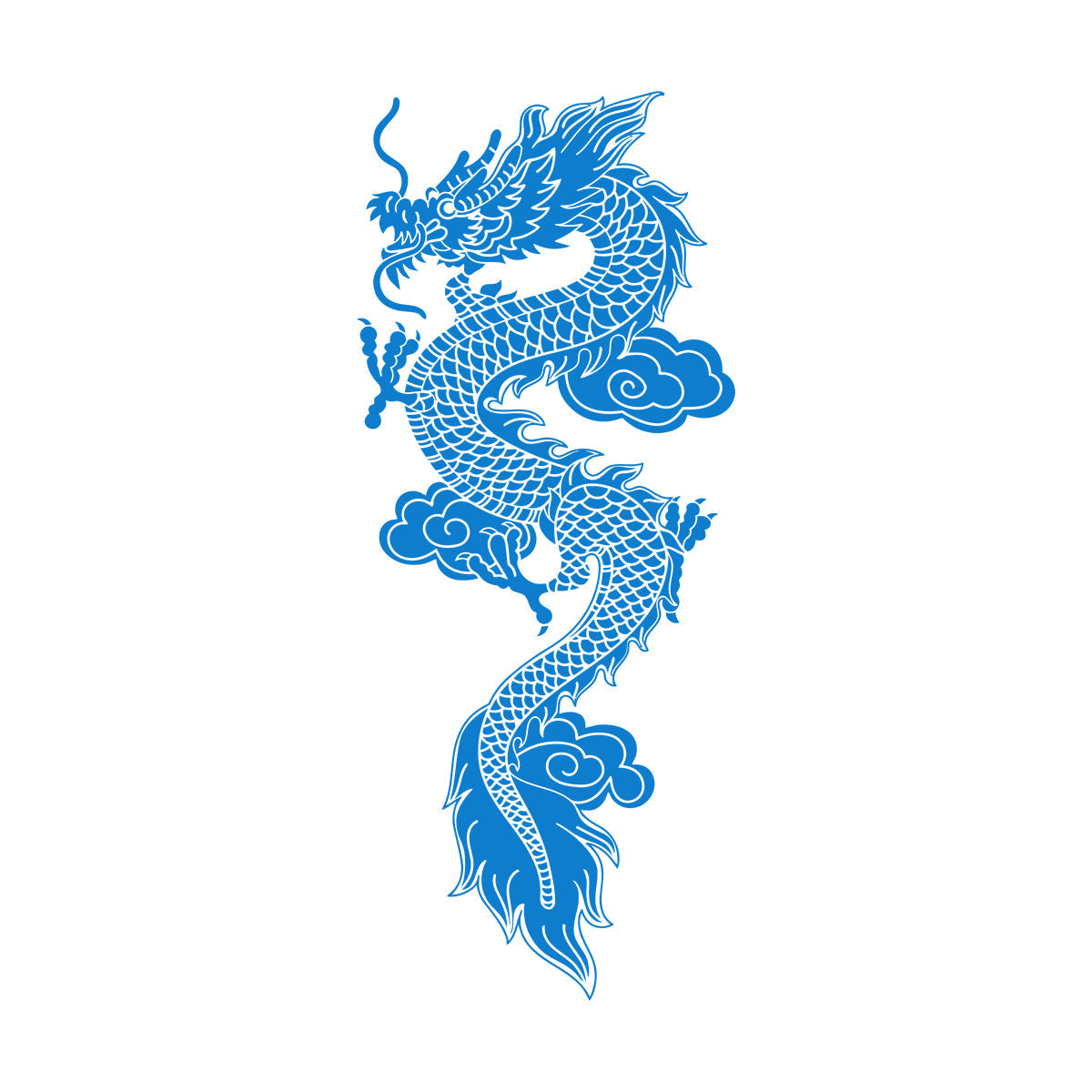 Engraving Stickers Chinese Flying Dragon Fantasy Asian Style Equipped With Transfer Film Kit