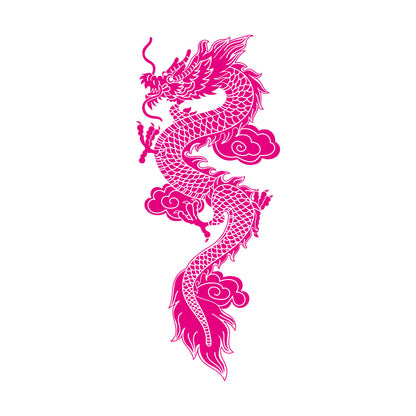 Engraving Stickers Chinese Flying Dragon Fantasy Asian Style Equipped With Transfer Film Kit