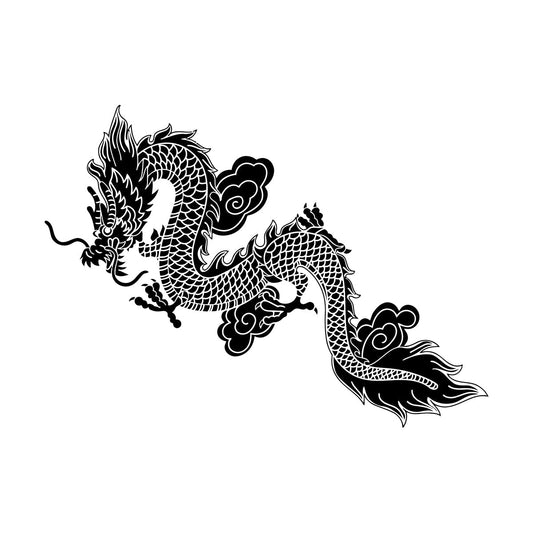 Lettering Decals Sale Chinese Flying Dragon Fantasy Asian Style Easy Installation