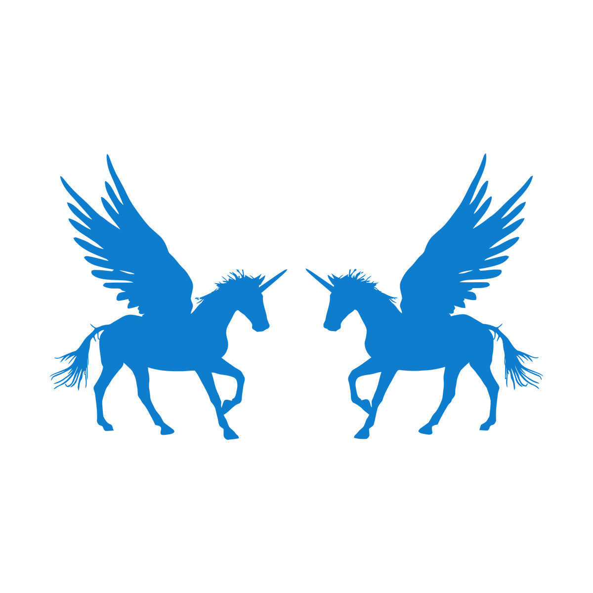 Lettering Stickers Couple Unicorns Pegasus Fantasy Animals Multiple Size Options