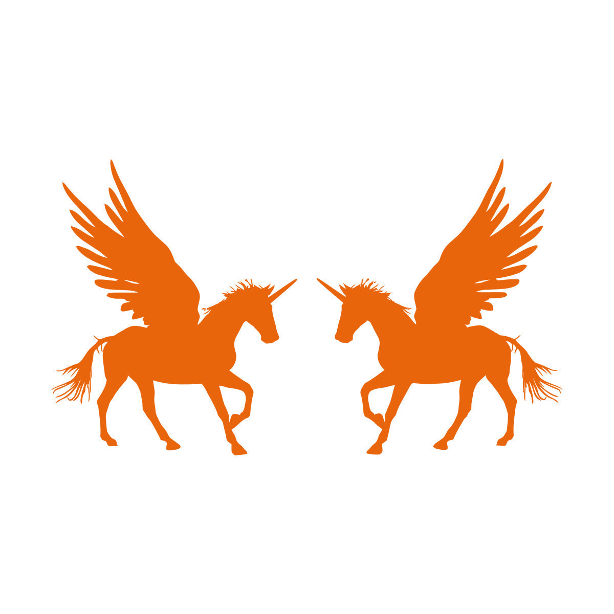 Lettering Stickers Couple Unicorns Pegasus Fantasy Animals Multiple Size Options