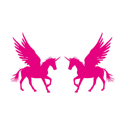 Lettering Stickers Couple Unicorns Pegasus Fantasy Animals Multiple Size Options