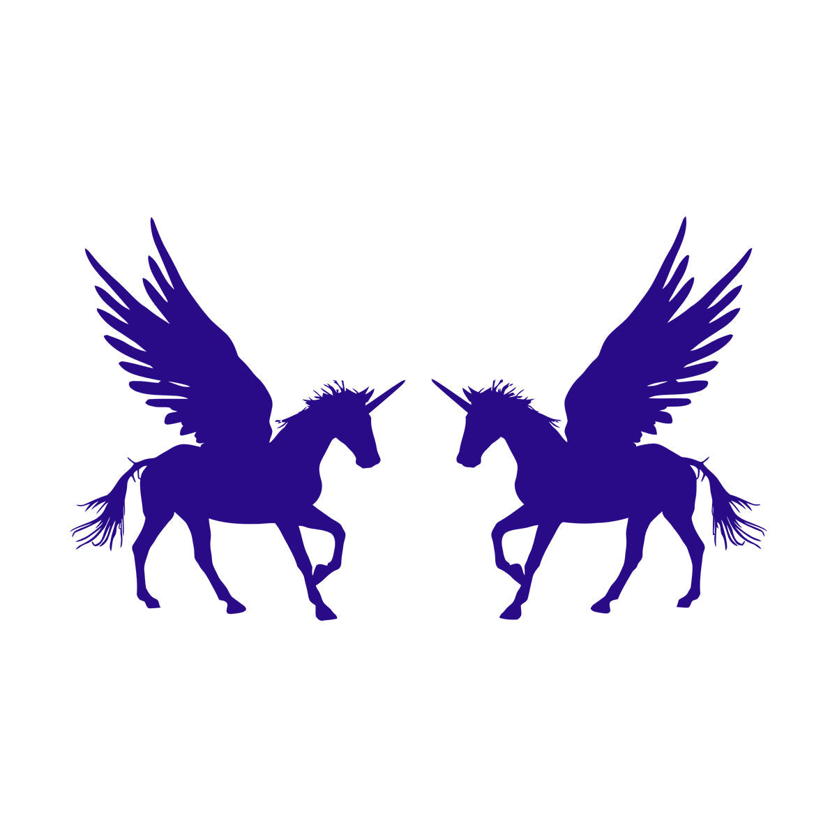 Lettering Stickers Couple Unicorns Pegasus Fantasy Animals Multiple Size Options