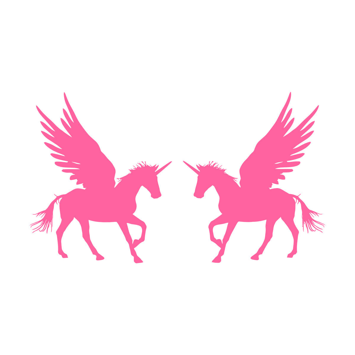 Lettering Stickers Couple Unicorns Pegasus Fantasy Animals Multiple Size Options