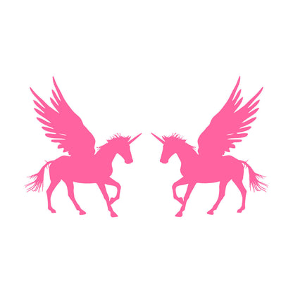 Lettering Stickers Couple Unicorns Pegasus Fantasy Animals Multiple Size Options