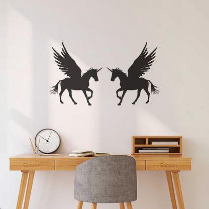 Lettering Stickers Couple Unicorns Pegasus Fantasy Animals Multiple Size Options
