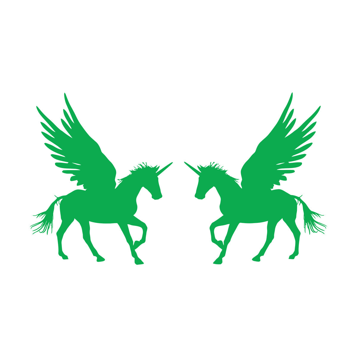 Lettering Stickers Couple Unicorns Pegasus Fantasy Animals Multiple Size Options