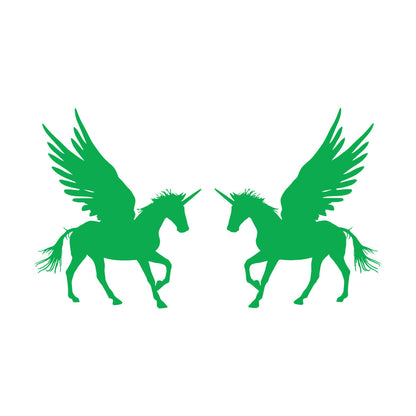 Lettering Stickers Couple Unicorns Pegasus Fantasy Animals Multiple Size Options