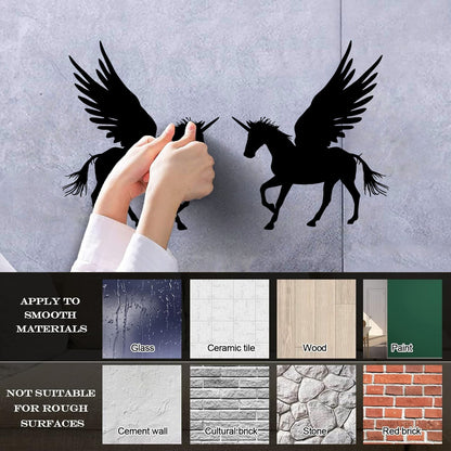 Lettering Stickers Couple Unicorns Pegasus Fantasy Animals Multiple Size Options