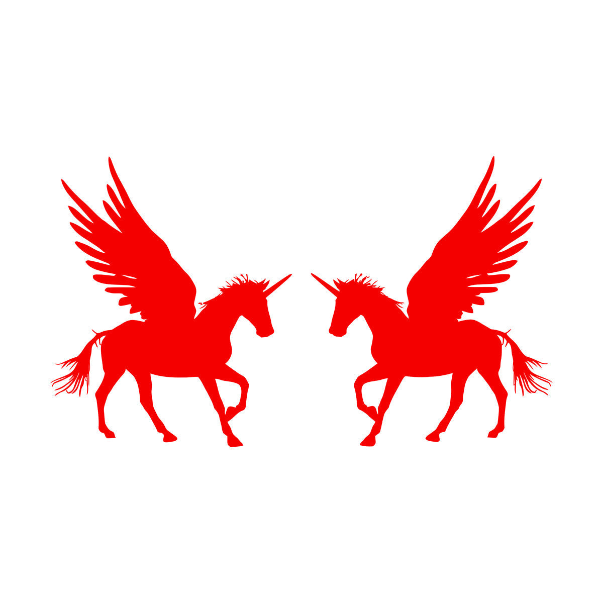 Lettering Stickers Couple Unicorns Pegasus Fantasy Animals Multiple Size Options