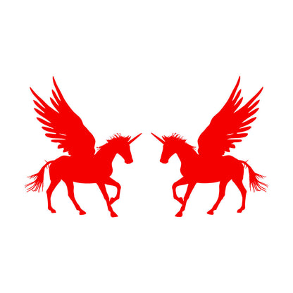 Lettering Stickers Couple Unicorns Pegasus Fantasy Animals Multiple Size Options