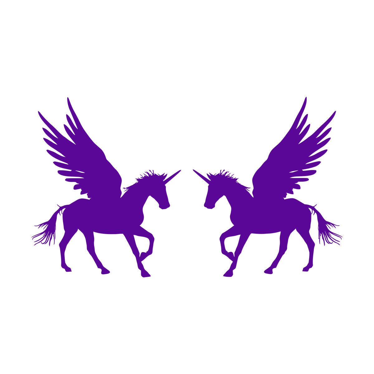 Lettering Stickers Couple Unicorns Pegasus Fantasy Animals Multiple Size Options