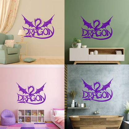 Vinyl Wall Decals Dragon Children'S Myth Fantasy Kids Can Modify And Add Information