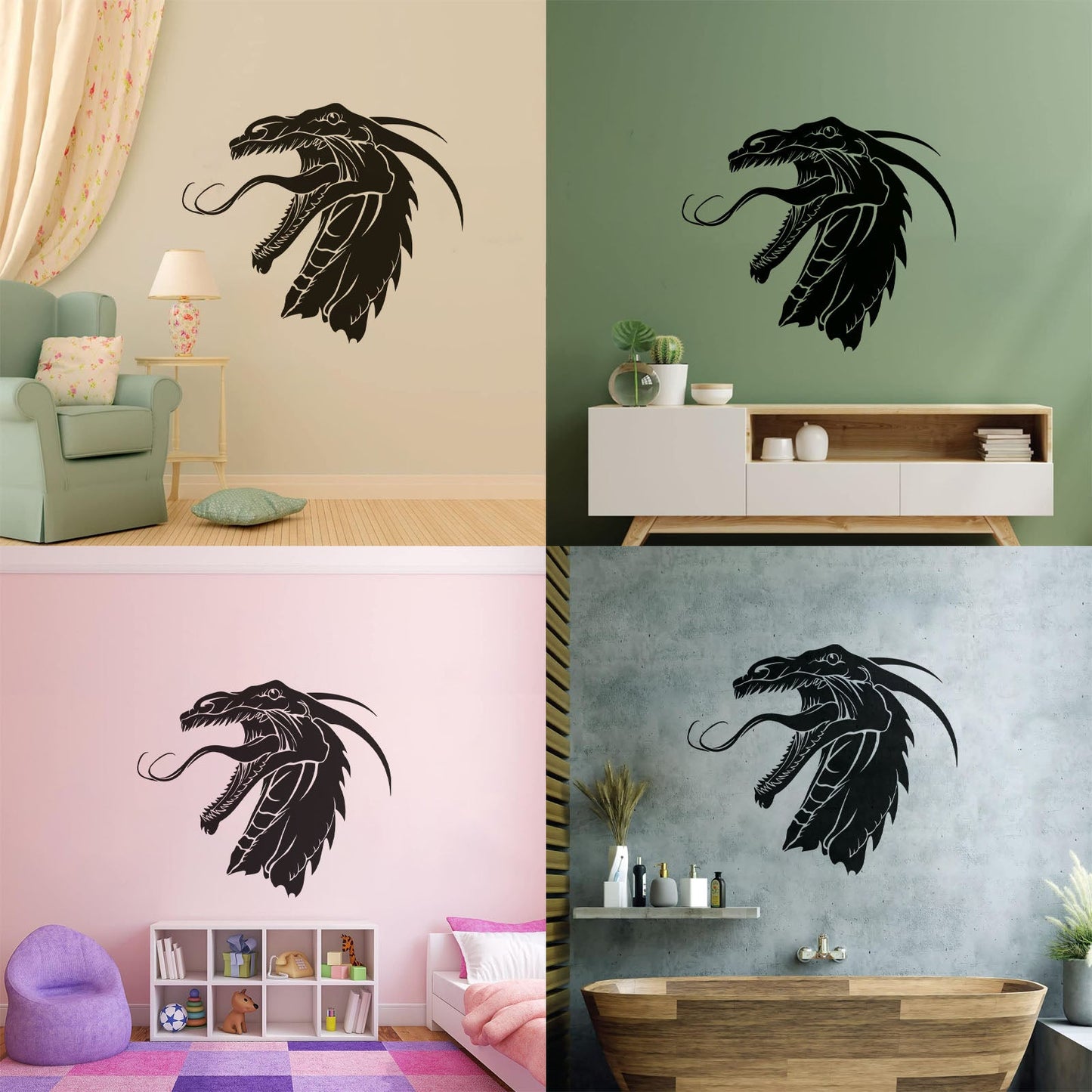 Dragon Fantasy Myth Children'S Kids Fine Carving Stickers Glass Stickers