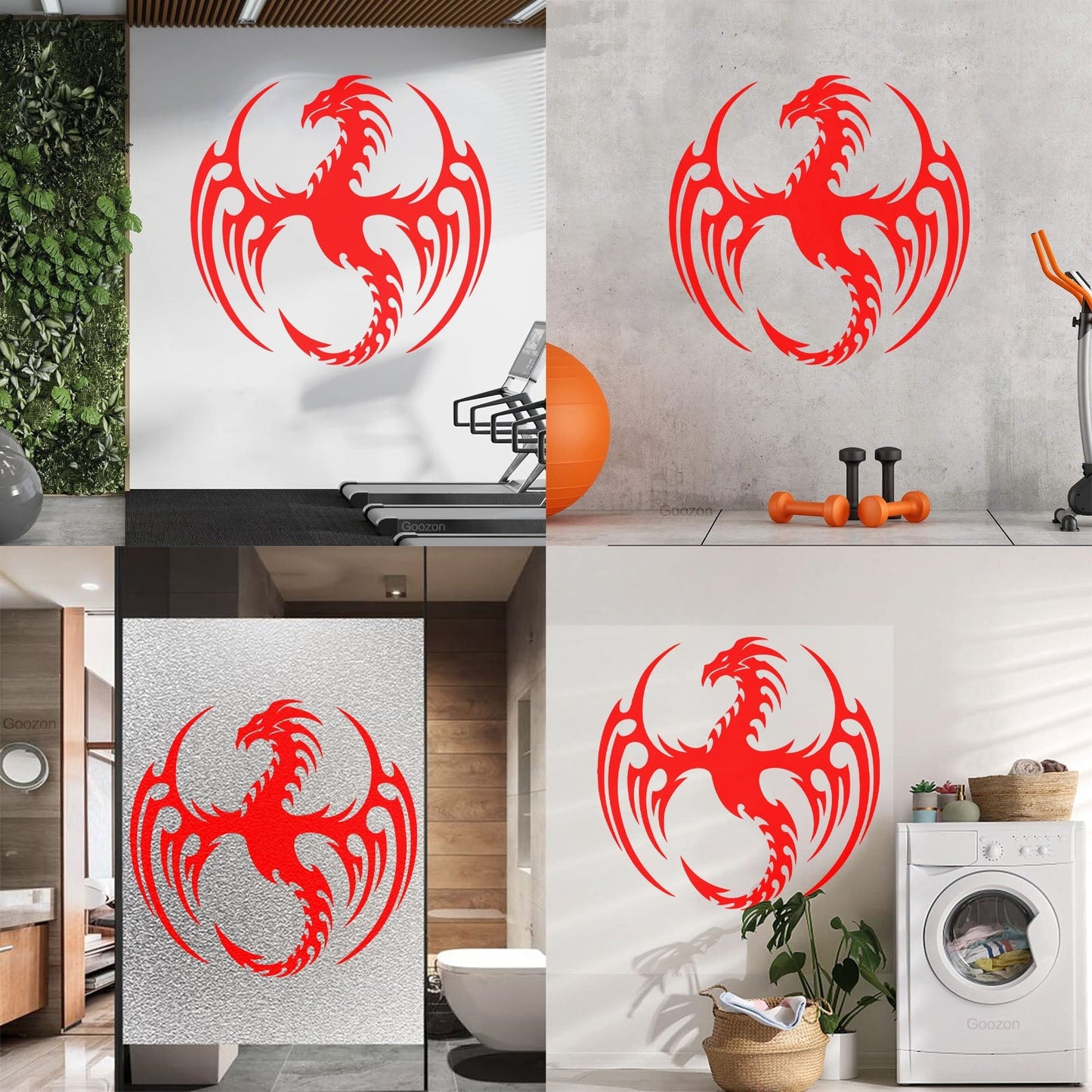 Wall Stickers Dragon Fire Fantasy Myth Animal Store Decoration