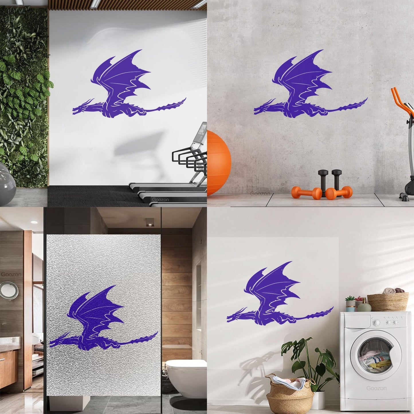 Vinyl Art Sticker Dragon Flying Fantasy Monsters Removable Without Leaving Glue